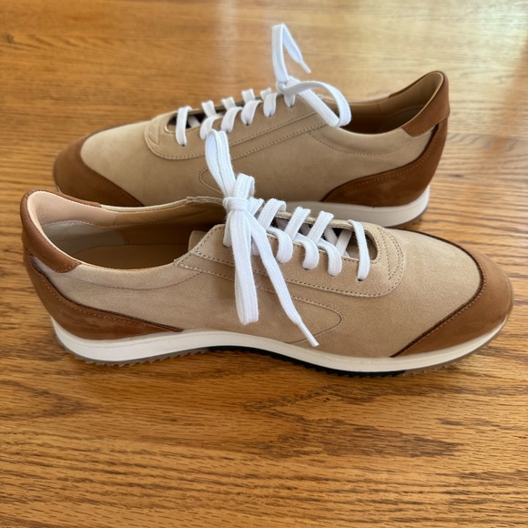 Dear Frances Beige and Brown Lace-Up Sneakers - Picture 3 of 7